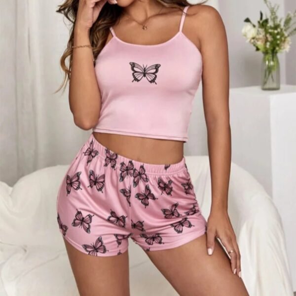 Women’s Butterfly Print Cami & Shorts Set