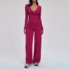 Women’s Deep V Yoga & Flare Pants Set