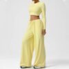 Women’s Long-Sleeve Crop Top & Flare Pants Set
