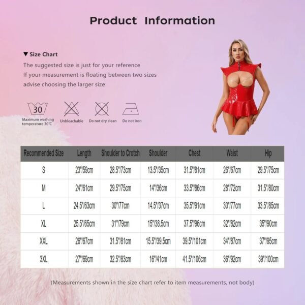 Women’s PU Leather Hollow-Out Bodysuit