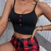 Se89630aa050e4739a5419bae9d3e98fcm.jpg Women’s Plaid Cami & Shorts Pajama Set