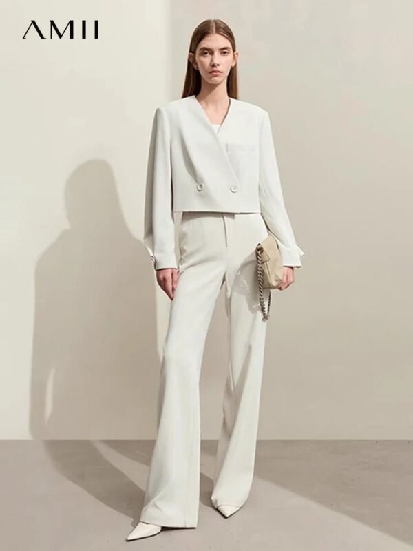 Women’s V-Neck Blazer & Casual Pants Set