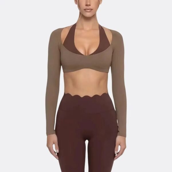 Women’s Long-Sleeve Halter Yoga Set