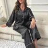 Women’s Satin Long-Sleeve Pajama Set