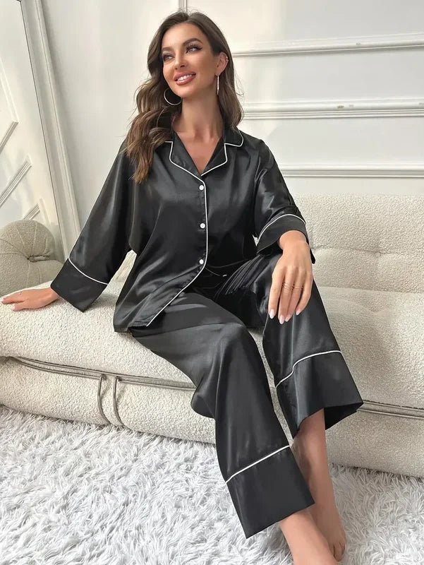 Women’s Satin Long-Sleeve Pajama Set