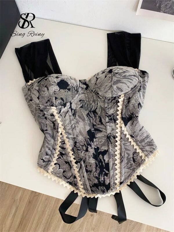 Sf354f18d17d343c9949857c69d2686f3Z.jpg SINGREINY Floral Lace Vintage Cami Top