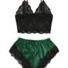 Women’s Satin Lace Cami & Shorts Set